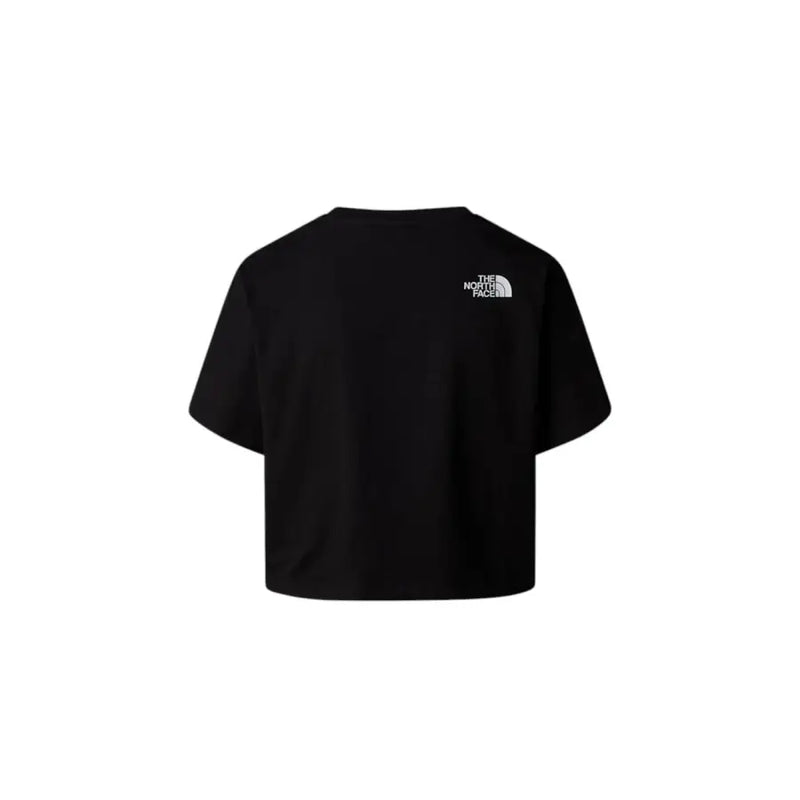 The North Face women’s black cropped short-sleeve t-shirt with white logo