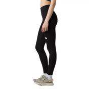 The North Face women trousers black high-waisted polyester elastane leggings with a subtle white logo on the thigh