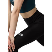 The north face women trousers black high-waisted leggings with white logo made of polyester elastane