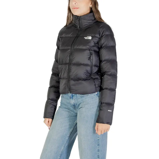 Schwarze Nylon-Steppjacke von The North Face für Damen mit Reißverschluss und gestepptem Design