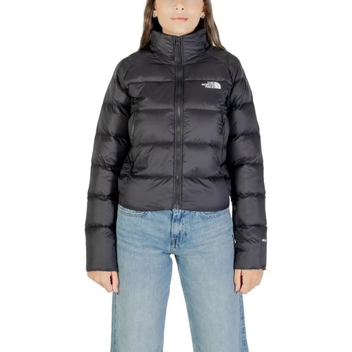 Schwarze Nylon-Steppjacke von The North Face für Damen mit Reißverschluss und gestepptem Design