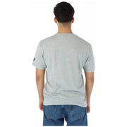 North Sails men grey cotton t shirt with short sleeves and a small black logo on the left sleeve for spring summer