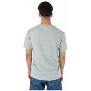 A heather gray North Sails men grey round neck short-sleeved cotton t-shirt with a crew neck design