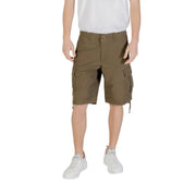 Olive green cargo shorts from Jack & Jones Black Cotton Men Shorts with Multiple Pockets