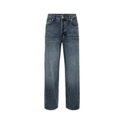 Only ONSFADE Damenjeans mit lockerer Passform aus dunkelblauem Denim, geradem Bein und Fünf-Taschen-Design, Vorderansicht