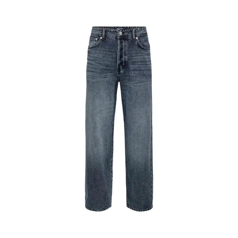 Only ONSFADE Damenjeans mit lockerer Passform aus dunkelblauem Denim, geradem Bein und Fünf-Taschen-Design, Vorderansicht