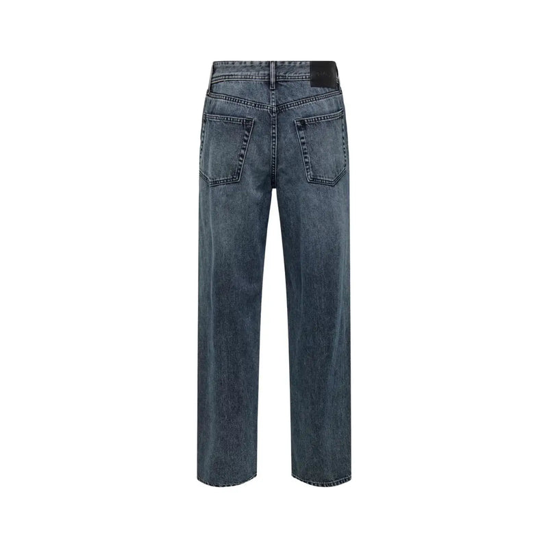 Only ONSFADE Damenjeans mit lockerer Passform aus dunkelblauem Denim, geradem Bein und klassischen Gesäßtaschen (Rückansicht)