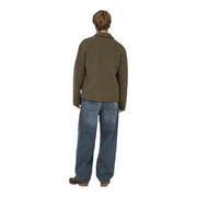 Only Lässige Herrenjeans aus olivgrüner Baumwolle mit klassischem Kragen und entspannter Passform, Vorderansicht