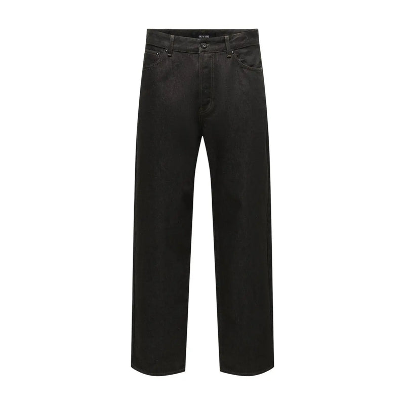 Only Weit geschnittene Jeans von Onsfarel für Damen in Schwarz mit fünf Taschen, Vorderansicht