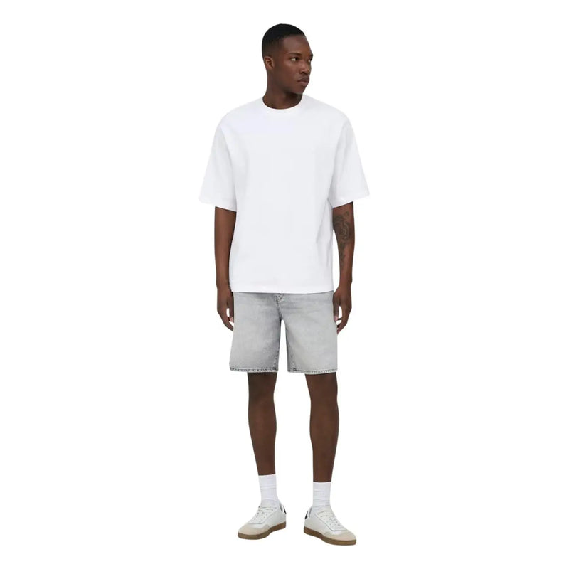 Only Shorts t-shirt Fade für Herren in Weiß, Oversize-Rundhalsausschnitt mit kurzen Ärmeln, Vorderansicht
