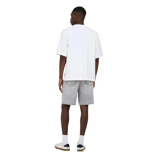 Only shorts oversized t-shirt Fade for women in white with short sleeves and relaxed fit, front view