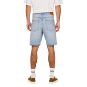Only shorts denim shorts for women in light wash with classic five-pocket design and frayed hem, front view