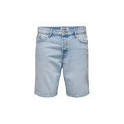 Only shorts denim shorts for women in light wash with classic five-pocket design and button closure, front view