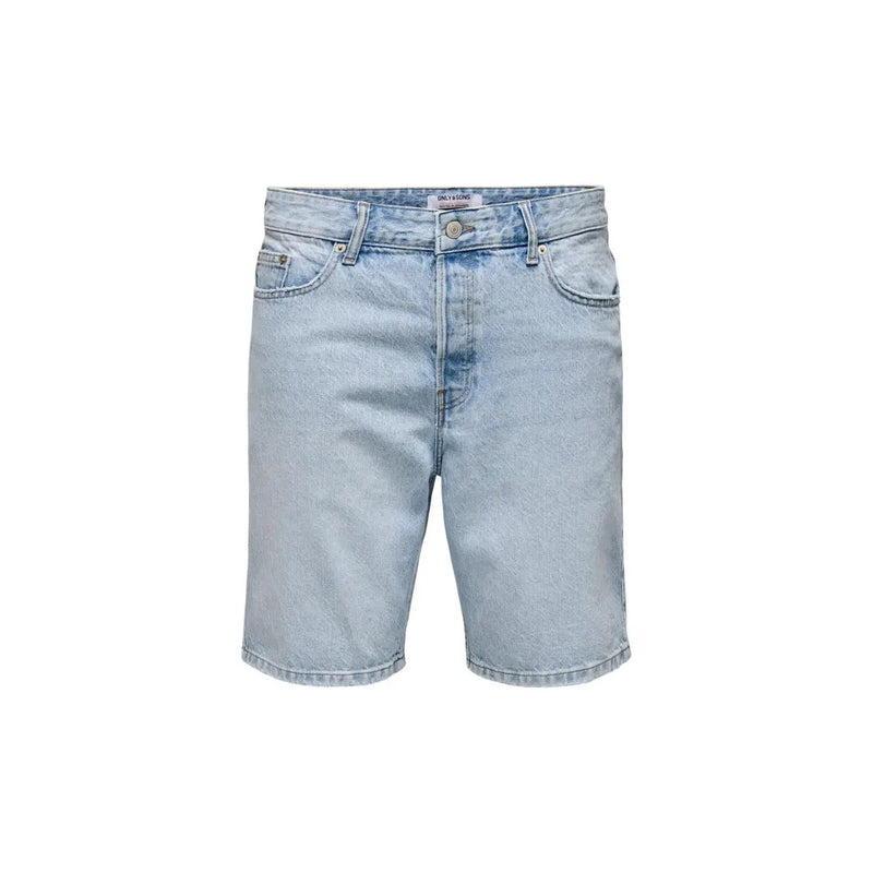 Only shorts denim shorts for women in light wash with classic five-pocket design and button closure, front view