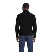 Only & Sons cardigan FRAME RLX for men in black ribbed knit with turtleneck, front view