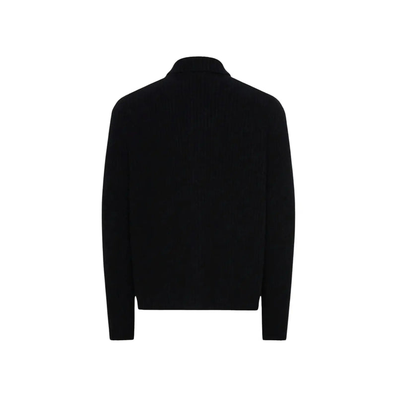 Only Sons cardigan FRAME RLX for men in black wool blend with structured collar and long sleeves, front view