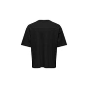 Only & Sons men t-shirt black short-sleeved relaxed fit with subtle seam detailing for casual wear