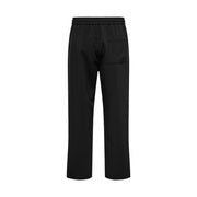 Only and sons men black viscose blend wide-leg trousers with drawstring waistband and a single front pocket