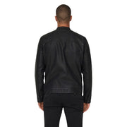 Only and sons men black zip blazer made of polyester and polyurethane with sleek matte finish and subtle stitching details