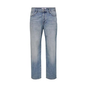 Hellwaschung only and sons Herren-Jeans aus blauer Baumwolle mit Bio-Mischgewebe und geradem Bein im Fünf-Taschen-Design