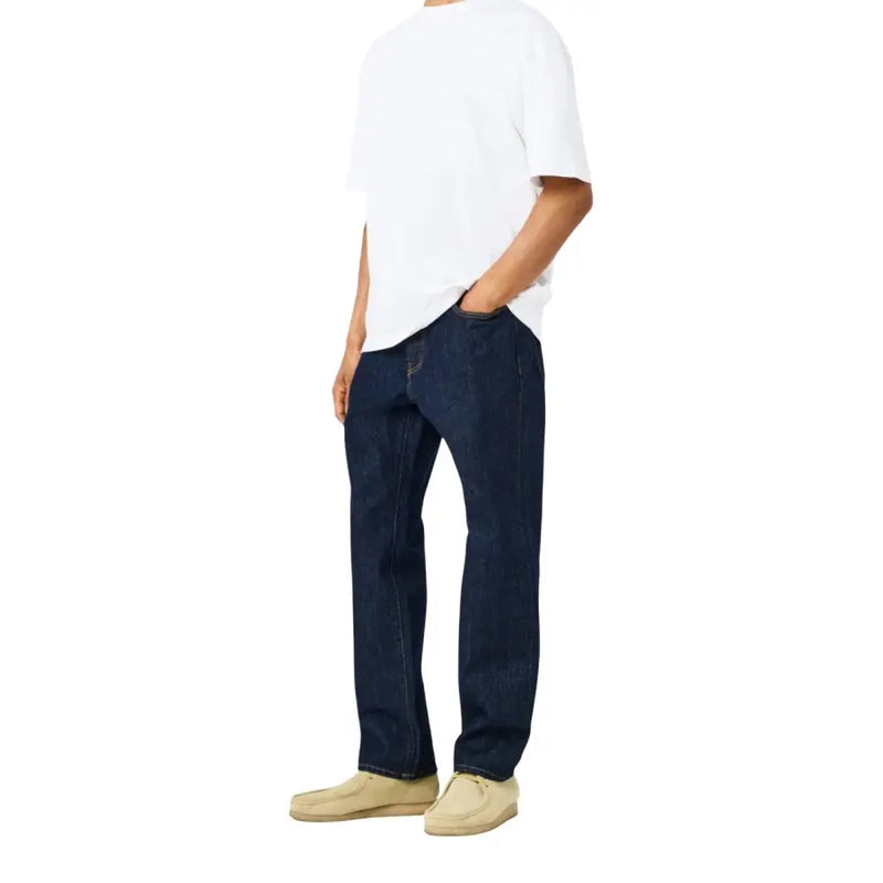 Dark indigo cotton blend straight-leg jeans for men from Only and Sons organic blend 22034942