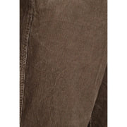 Only braune, gerade geschnittene Cordhose für Herren von and Sons mit dezenter Rippstruktur und verstärkten Nähten entlang der Naht.