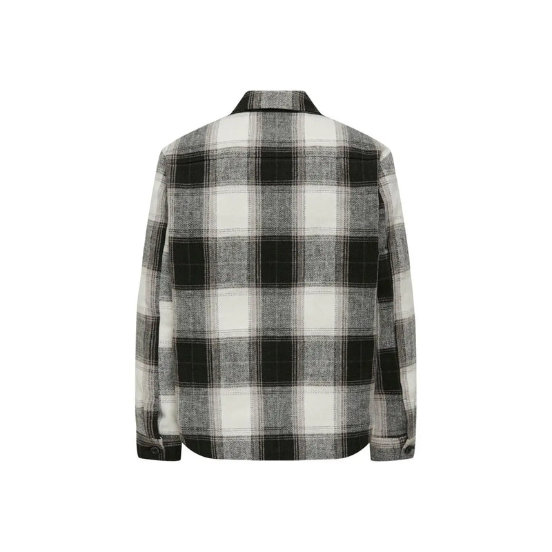 Only & Sons Herrenblazer mit Karomuster aus schwarzem Polyester mit strukturiertem, schwarz-weiß kariertem Flanellgewebe