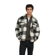 Only & Söhne Herrenblazer kariert, schwarzes Polyester-Flanelljacke mit Knopfleiste, zwei Brusttaschen und Kragen