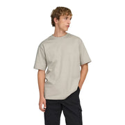 Only and sons men green cotton t shirt relaxed fit featuring a light beige relaxed-fit cotton fabric with crew neckline