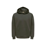 Only Grauer Herren-Hoodie von And Sons mit Vordertasche und gerippten Bündchen aus Baumwollmischgewebe