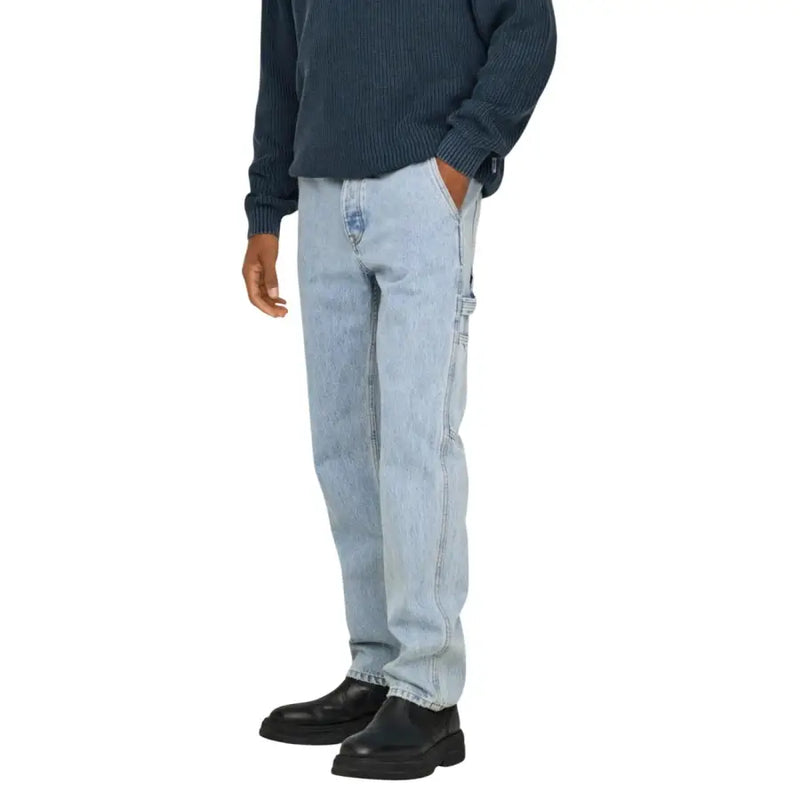 Light-wash denim jeans with a relaxed fit cargo pockets made of 100% cotton by Only Sons men jeans blue 22031087