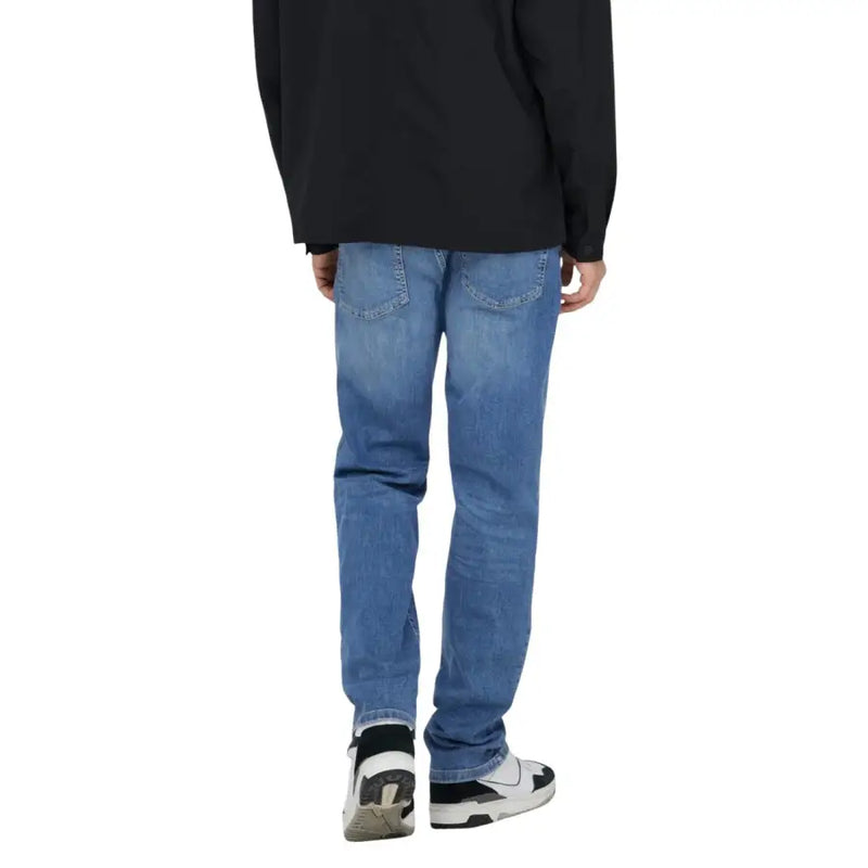 Only and Sons Herren-Jeans aus hellblauer Baumwolle mit klassischem geradem Bein und dezenter Waschung im Denim-Stoff