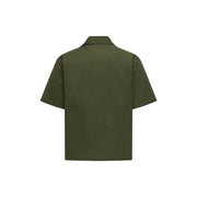 Only & Sons men shirt in olive green with short sleeves, classic collar, button-up front, and minimalist design