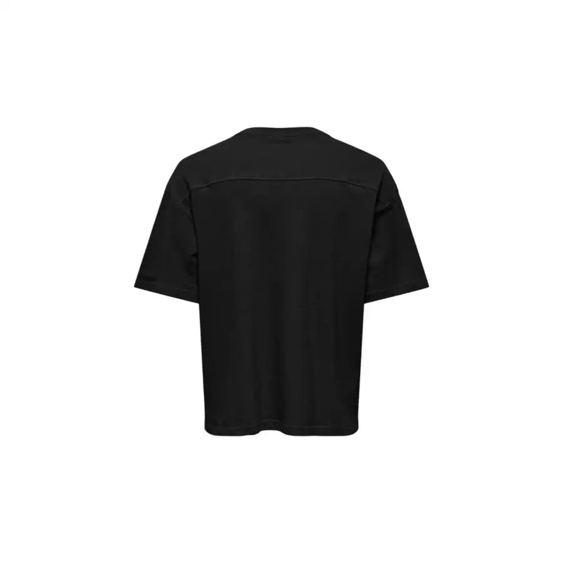 Only & Sons Männer t-shirt Schwarzes, kurzärmeliges Shirt in lockerer Passform mit dezenten Nahtdetails für den Alltag.