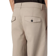 Back side of beige chino trousers from Only Sons featuring rear patch pockets and a single black button on right pocket
