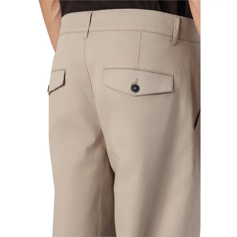 Back side of beige chino trousers from Only Sons featuring rear patch pockets and a single black button on right pocket