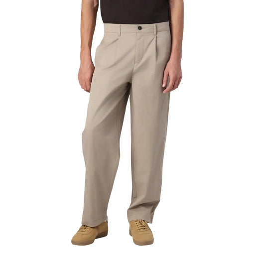 Beige pleated chino pants with button closure and straight-leg cut from Only Sons men trousers collection