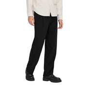 Black tailored trousers by only & sons featuring a straight-leg cut and subtle pleats at the waist