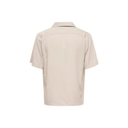 Only beigefarbenes Herrenhemd von and Sons aus Tencel mit kurzen Ärmeln, klassischem Kragen und minimalistischem Design