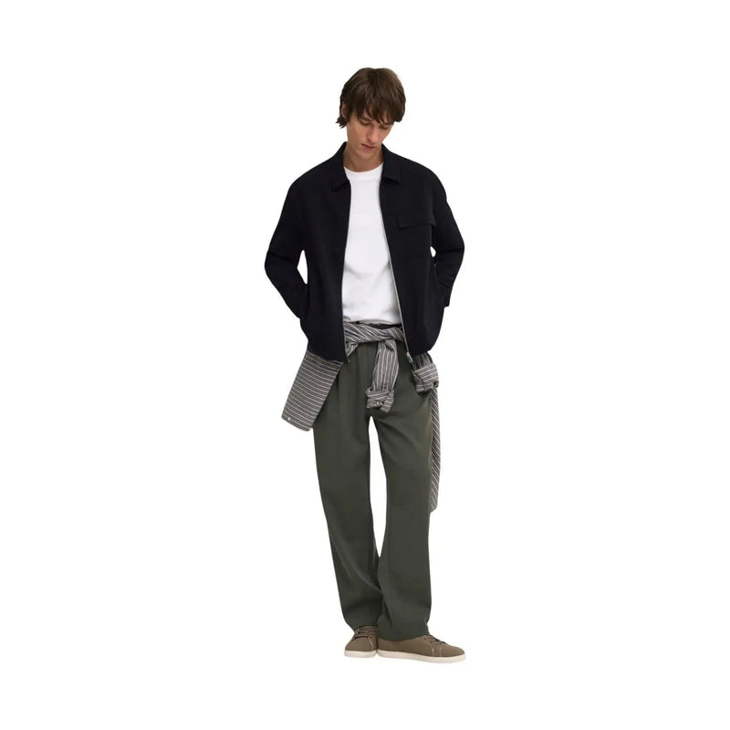 Only and Sons mens black polyester regular fit blazer with classic collar and two front pockets worn over white tee