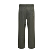 Only and Sons Herrenhose aus olivgrünem Polyester mit lockerem Schnitt, weitem Bein, elastischem Bund und einer Seitentasche