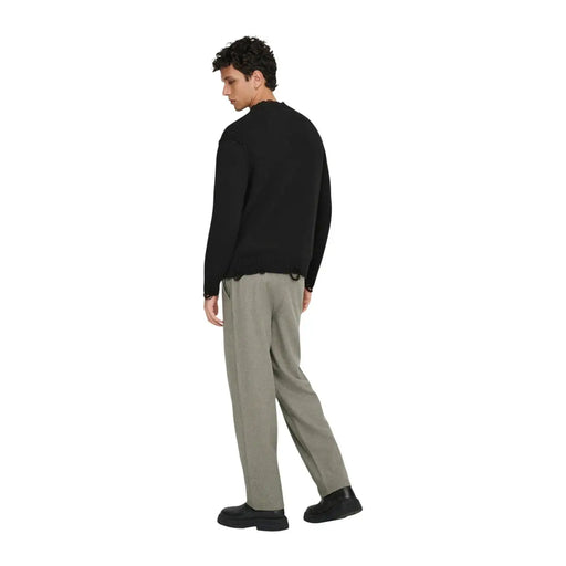 Only Sons sweater Tune for men in black ribbed knit with relaxed fit and subtle texture, front view