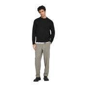 Only Sons sweater Tune for men in black ribbed knit with distressed hemline, front view