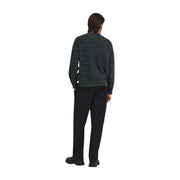Only Pull Join pour femme en maille texturée gris foncé à motif discret, vue de face