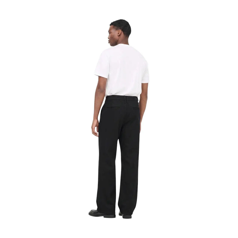 Only Jean Remi à jambes larges pour femme, noir, coupe ample, en tissu lisse, vue de face