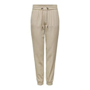 Beige viscose joggers for women with drawstring waistband and elastic cuffs from Only spring summer collection