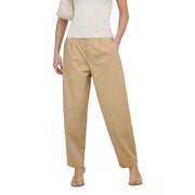 Only women black barrel chino cotton trousers size 36 beige pleated wide-leg relaxed fit with tailored lines