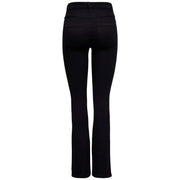 Only women black cotton blend trousers with pockets featuring high-waisted flared jeans and a sleek silhouette
