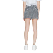 Women’s black and white striped viscose shorts from Only Women spring summer collection