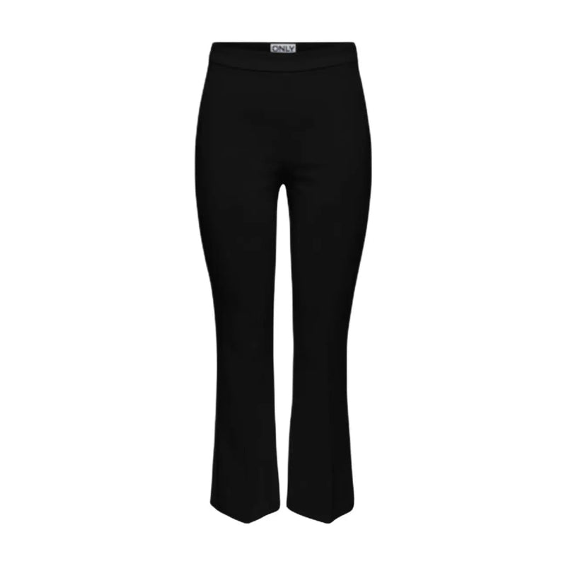 Only women black kick flare trousers astrid life hw with smooth form-fitting fabric and tapered legs